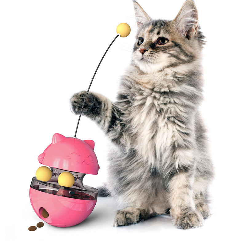 Cat Interactive Toys for Indoor Cats Kitten Wand Toy Weight Loss Lose Kitty Tracking Balls Slow Food Dispenser Feeder Treat Dispensing Feeding