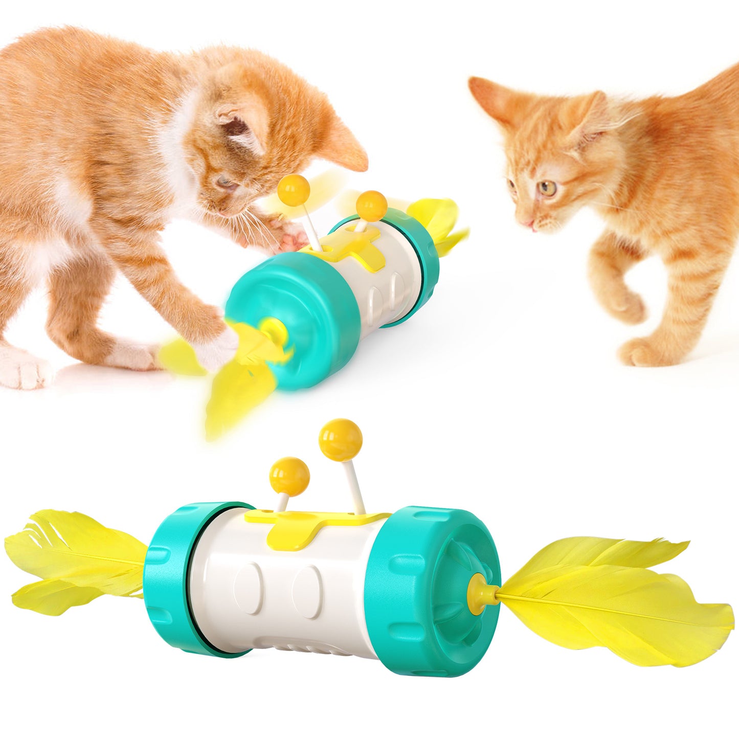 Self-weight Balance Cat Toys Interactive Feather Toys, Pet Exercise Toys for Indoor Cats/Kitten with Feather