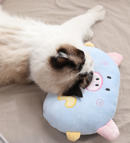 Pillow for Cats & Puppy, Cat Neck Pillow Soft Fluffy Pet Calming Toy Half Donut Cuddler, U-Shaped Pillow for Pet, Joint Relief Sleeping Improve