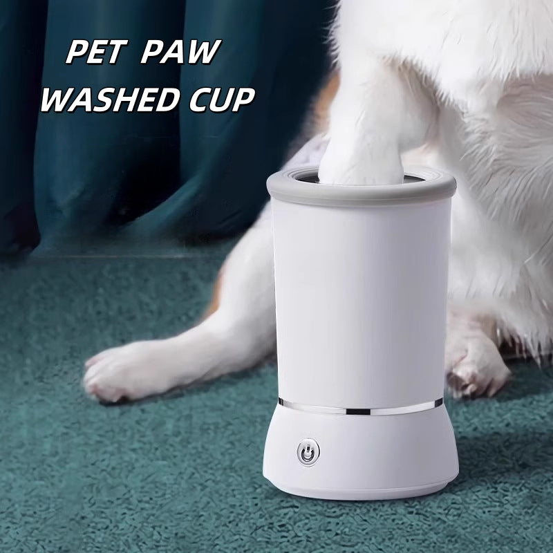 Automatic Pet Paw Washer with Silicone Bristles - Electric Pet Paw Cleaner Cup for Dog and Cat Muddy Claws, Portable Pet Paw Cleaner with USB Charging Pet Feet Washer, Designed for Small to Medium Cats Dogs(One Pet Brush and One Towel Free Gifts)