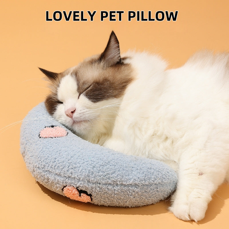 3 In 1  Pillow for pets, Ultra Soft Fluffy Pet Calming Toy Half Donut Cuddler, U-Shaped Pillow for Pet Cervical Protection Sleeping Improved(3 colors in 1 packed  in super good  price )