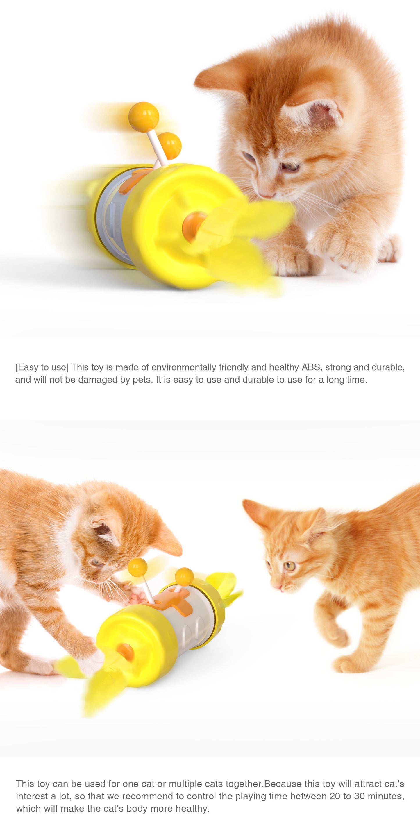 Self-weight Balance Cat Toys Interactive Feather Toys, Pet Exercise Toys for Indoor Cats/Kitten with Feather