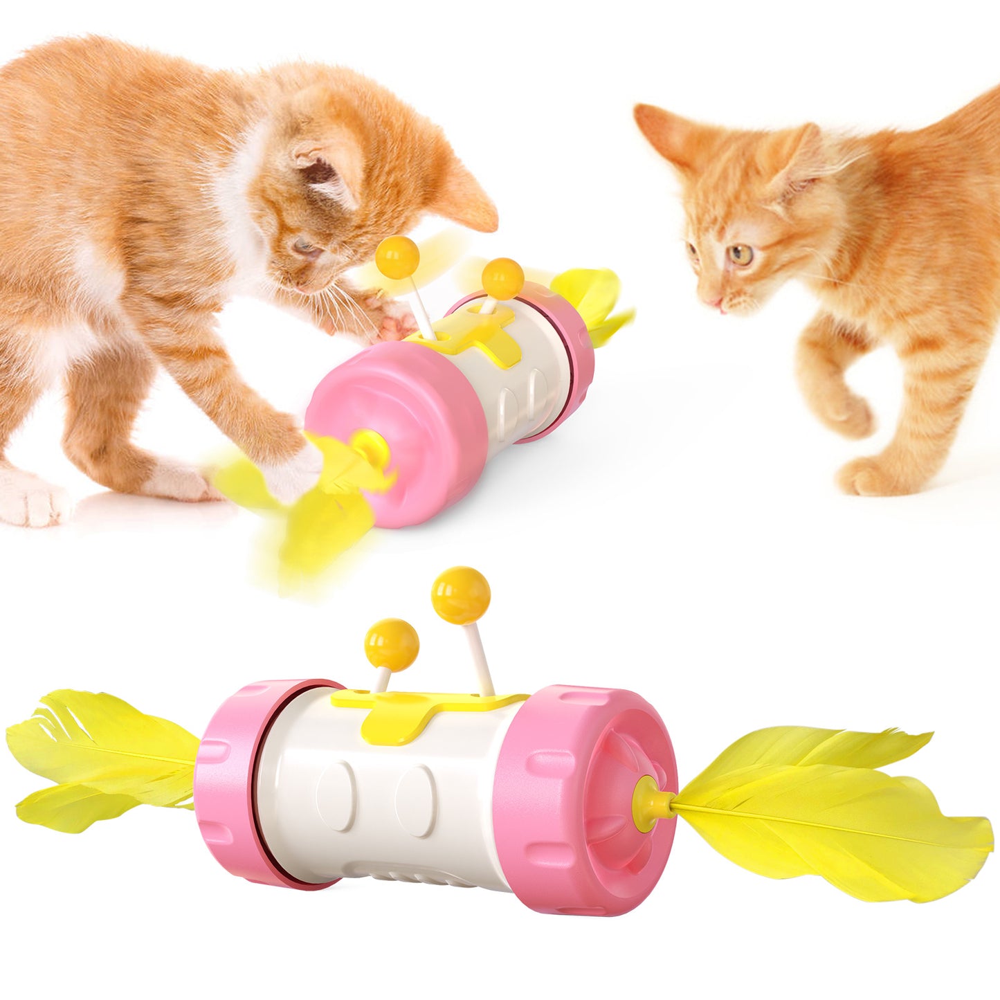 Self-weight Balance Cat Toys Interactive Feather Toys, Pet Exercise Toys for Indoor Cats/Kitten with Feather