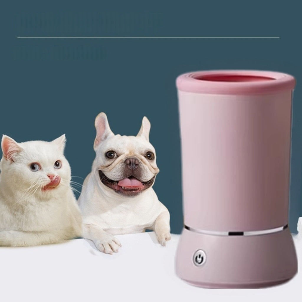 Automatic Pet Paw Washer with Silicone Bristles - Electric Pet Paw Cleaner Cup for Dog and Cat Muddy Claws, Portable Pet Paw Cleaner with USB Charging Pet Feet Washer, Designed for Small to Medium Cats Dogs(One Pet Brush and One Towel Free Gifts)