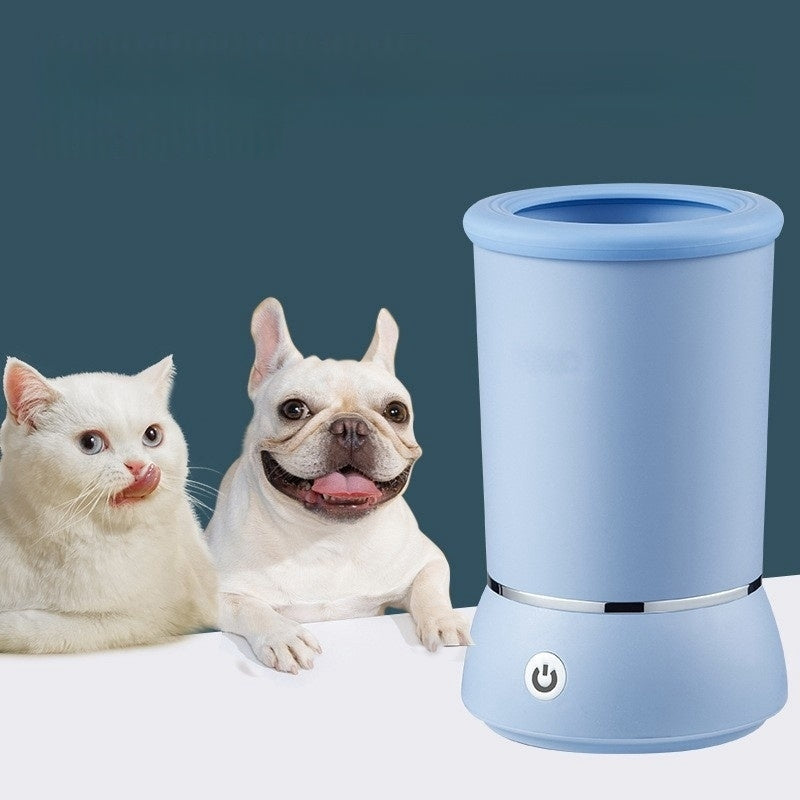 Automatic Pet Paw Washer with Silicone Bristles - Electric Pet Paw Cleaner Cup for Dog and Cat Muddy Claws, Portable Pet Paw Cleaner with USB Charging Pet Feet Washer, Designed for Small to Medium Cats Dogs(One Pet Brush and One Towel Free Gifts)