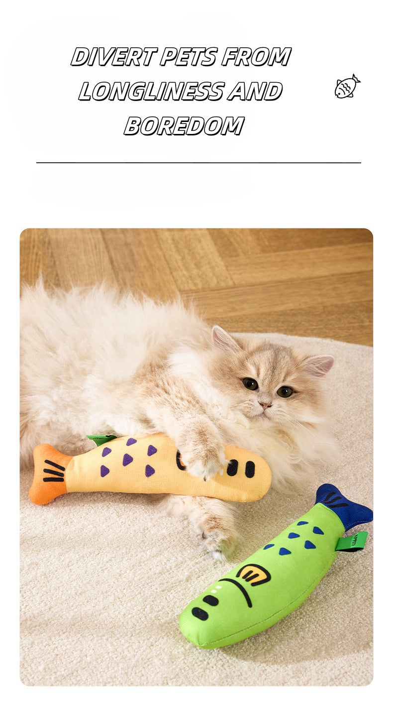 3 Pack Cat Kicker Toys,Small fish adorable shape,Soft Plush Cat Toys Interactive Toy,Catnip Toys for Kitty Chewing Training Interactive