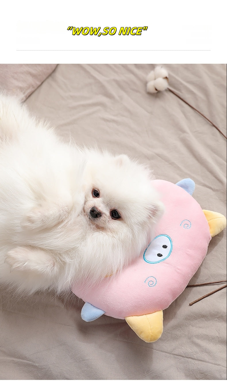 Pillow for Cats & Puppy, Cat Neck Pillow Soft Fluffy Pet Calming Toy Half Donut Cuddler, U-Shaped Pillow for Pet, Joint Relief Sleeping Improve