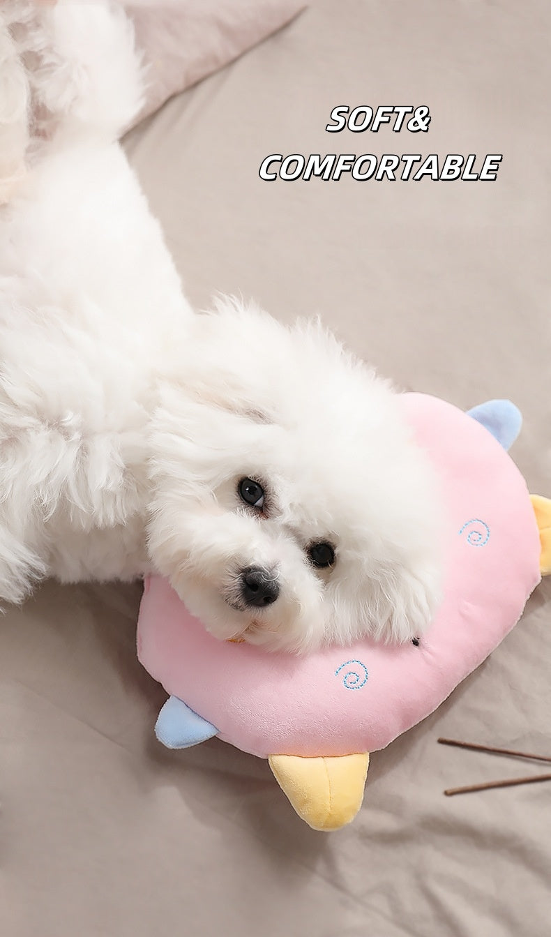 Pillow for Cats & Puppy, Cat Neck Pillow Soft Fluffy Pet Calming Toy Half Donut Cuddler, U-Shaped Pillow for Pet, Joint Relief Sleeping Improve